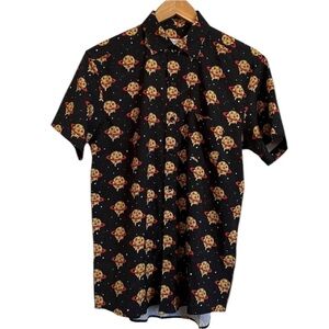 Tough Apparel Men's Pizza Planet Hawaiian Shirt M Slim Fit Short Sleeve Casual